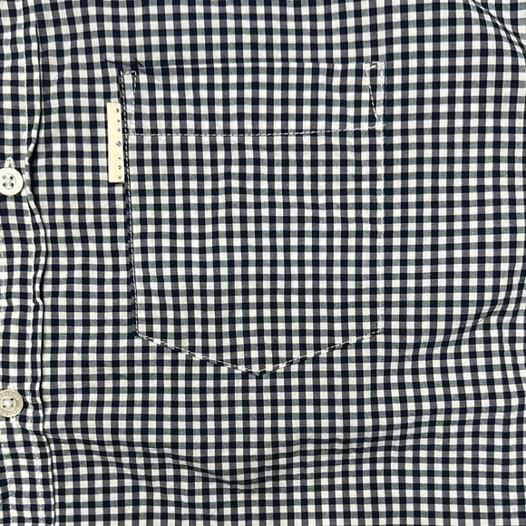 Marc Ekco Navy and White Gingham Button Down Shirt - Picture 9 of 11